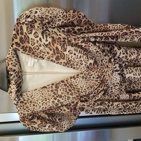 💕RONNY KOBO💕 Bernadette Pleated Leopard-Print Chiffon Midi Dress ~ Small NWT - Picture 14 of 16